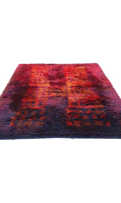 4 x 6 Ritva Puotila Vintage Finnish Rya Ryijy Rug 79099