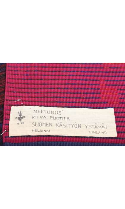 4 x 6 Ritva Puotila Vintage Finnish Rya Ryijy Rug 79099
