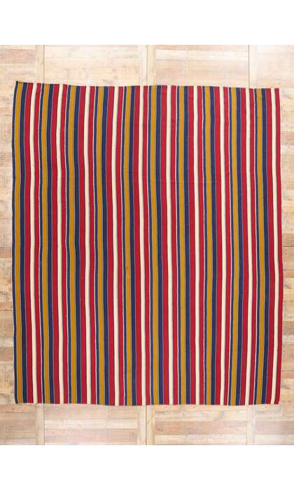 11 x 13 Vintage Striped Persian Kilim Rug 61303