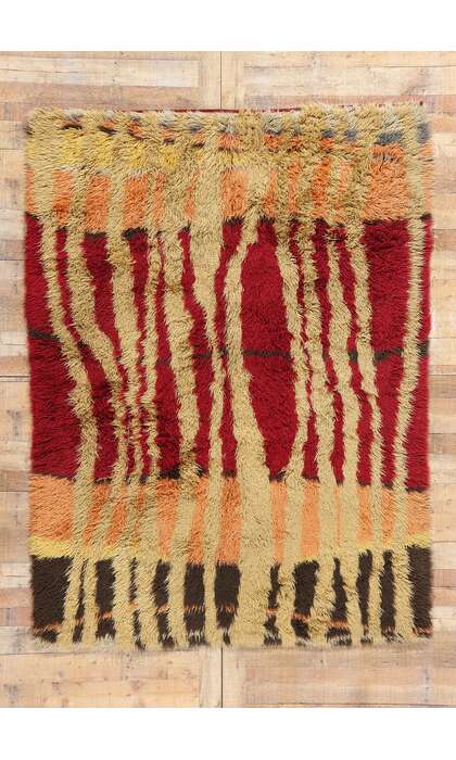 6 x 8 Vintage Swedish Scandinavian Rya Rug 79013