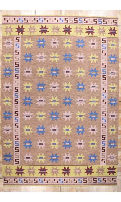 12 x 18 Scandinavian Modern Swedish Inspired Kilim Rug 31338