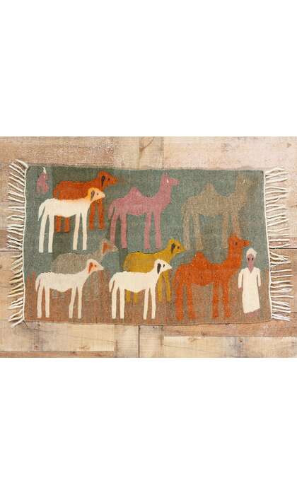 2 x 3 Vintage Egyptian Kilim Tapestry Rug 79103