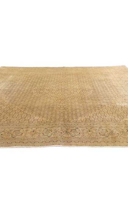 8 x 10 Distressed Vintage Persian Mahi Tabriz Rug 61379
