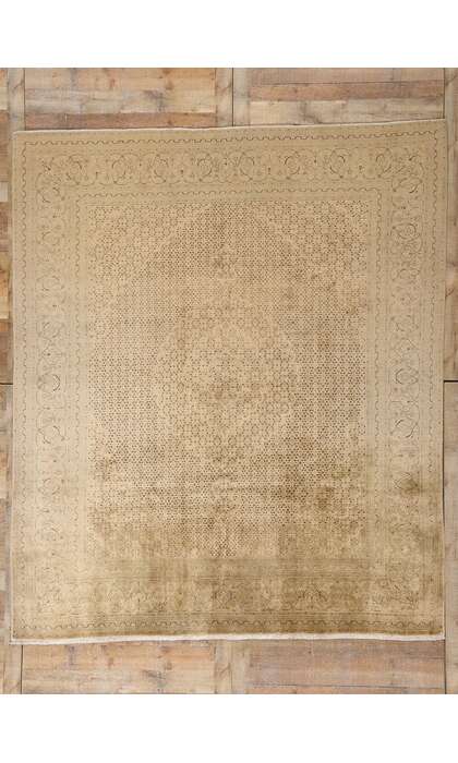 8 x 10 Distressed Vintage Persian Mahi Tabriz Rug 61379