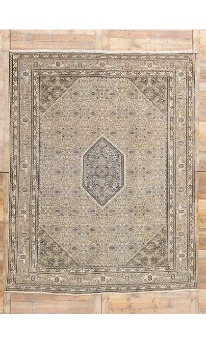 8 x 11 Distressed Vintage Persian Ardabil Rug 61377