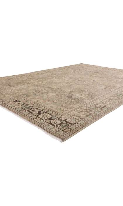 7 x 10 Distressed Vintage Persian Mahal Rug 61375