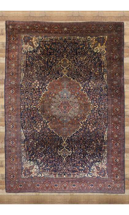 14 x 20 Oversized Antique Persian Sarouk Farahan Rug 77179