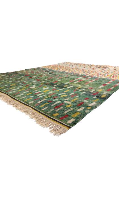 12 x 14 Modern Green Beni Mrirt Moroccan Rug 79134