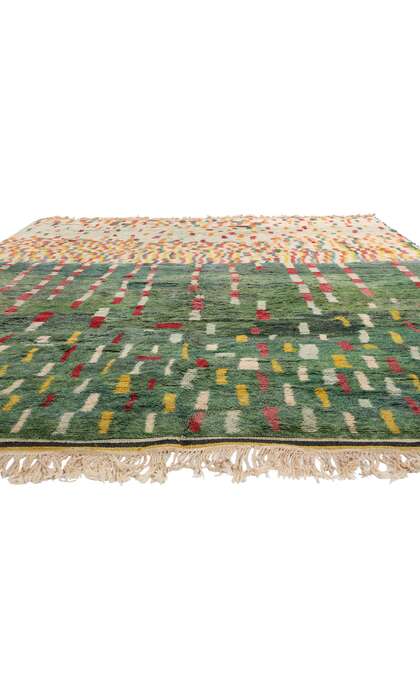 12 x 14 Modern Green Beni Mrirt Moroccan Rug 79134