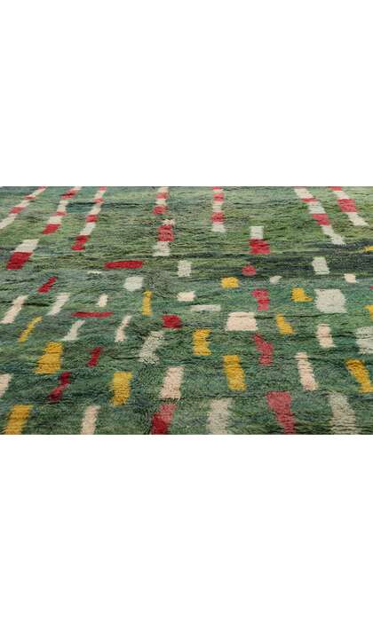 12 x 14 Modern Green Beni Mrirt Moroccan Rug 79134