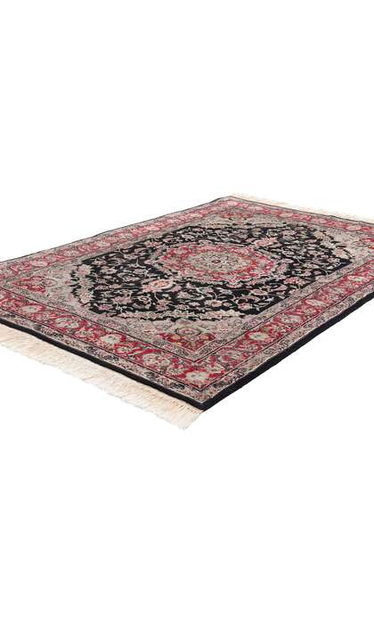 4 x 6 Vintage Black Chinese Tabriz Rug 79116
