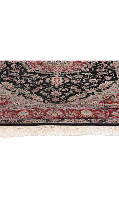 4 x 6 Vintage Black Chinese Tabriz Rug 79116