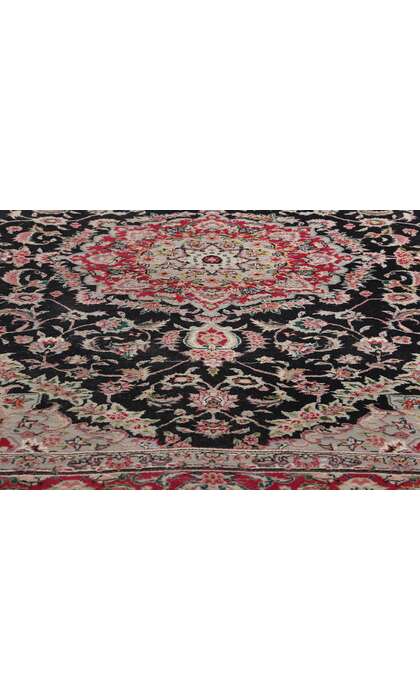 4 x 6 Vintage Black Chinese Tabriz Rug 79116