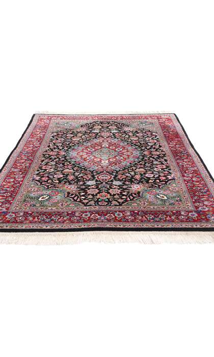 4 x 6 Vintage Black Chinese Tabriz Rug 79117