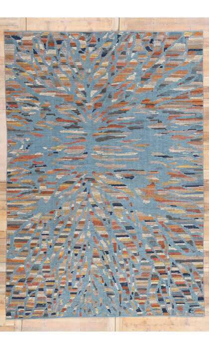 9 x 12 Modern Abstract Pakistani Soumak Rug 81129
