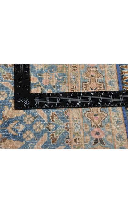 9 x 13 Distressed Vintage Blue Persian Mood Rug 61380