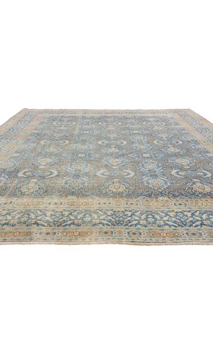 9 x 13 Distressed Vintage Blue Persian Mood Rug 61380