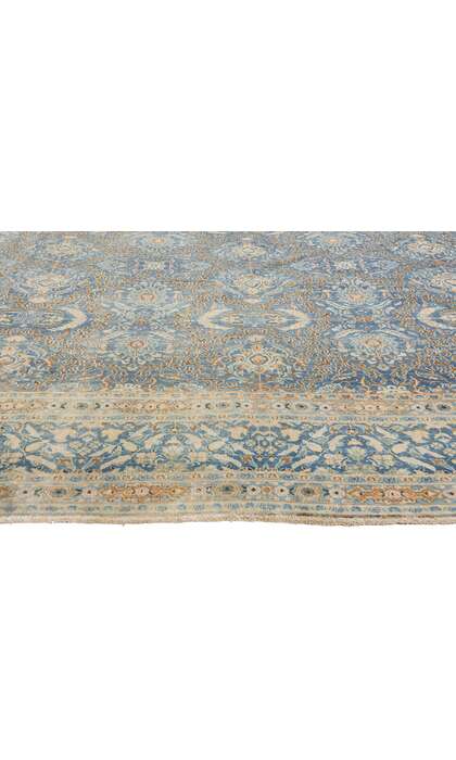 9 x 13 Distressed Vintage Blue Persian Mood Rug 61380