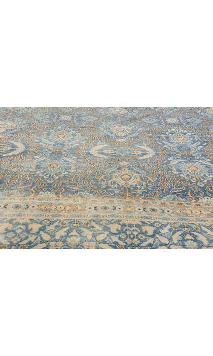 9 x 13 Distressed Vintage Blue Persian Mood Rug 61380
