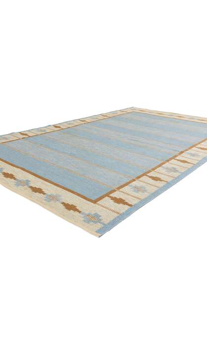 6 x 10 Vintage Blue Swedish Rollakan Rug 79041