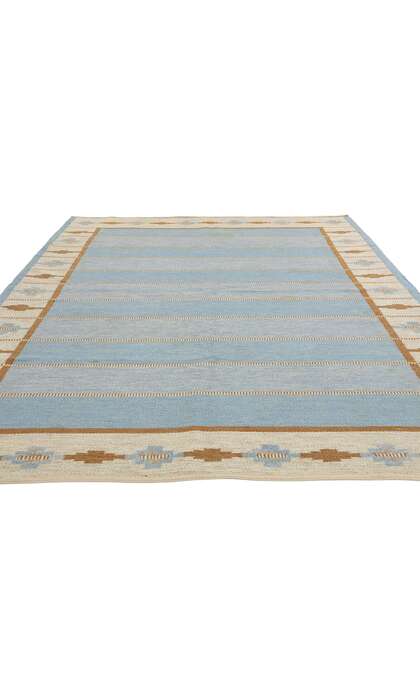 6 x 10 Vintage Blue Swedish Rollakan Rug 79041