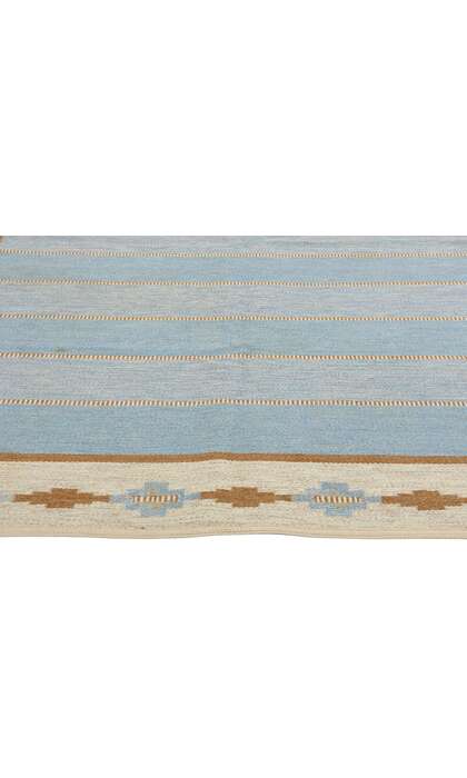 6 x 10 Vintage Blue Swedish Rollakan Rug 79041