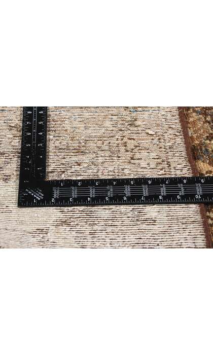 3 x 10 Distressed Antique Brown Persian Dergazine Hamadan Rug Runner 61347