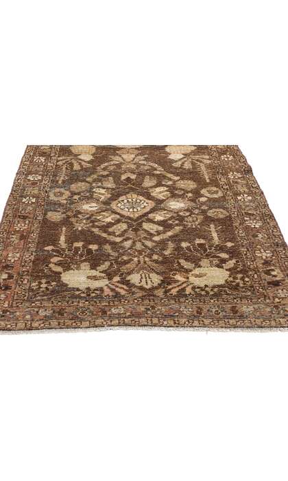3 x 10 Distressed Antique Brown Persian Dergazine Hamadan Rug Runner 61347