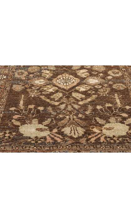 3 x 10 Distressed Antique Brown Persian Dergazine Hamadan Rug Runner 61347