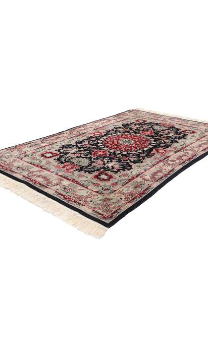 4 x 6 Vintage Black Chinese Tabriz Rug 79115