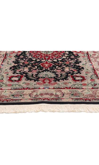 4 x 6 Vintage Black Chinese Tabriz Rug 79115