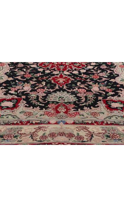 4 x 6 Vintage Black Chinese Tabriz Rug 79115