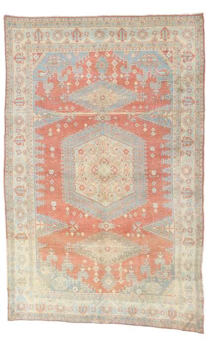 7 x 12 Distressed Vintage Persian Tribal Viss Rug 61353