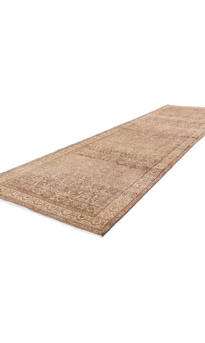 3 x 13 Distressed Antique Earth-Tone Persian Malayer Rug Runner 61348