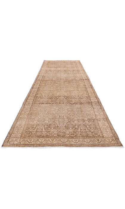 3 x 13 Distressed Antique Earth-Tone Persian Malayer Rug Runner 61348