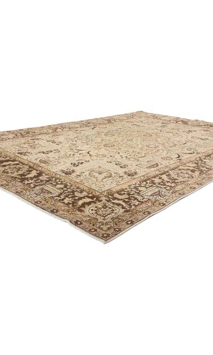 8 x 11 Distressed Antique Persian Vase Tabriz Rug 61358