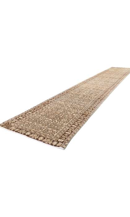 3 x 17 Distressed Antique Persian Hussainabad Hamadan Rug Runner 61351