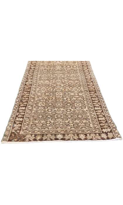 3 x 17 Distressed Antique Persian Hussainabad Hamadan Rug Runner 61351
