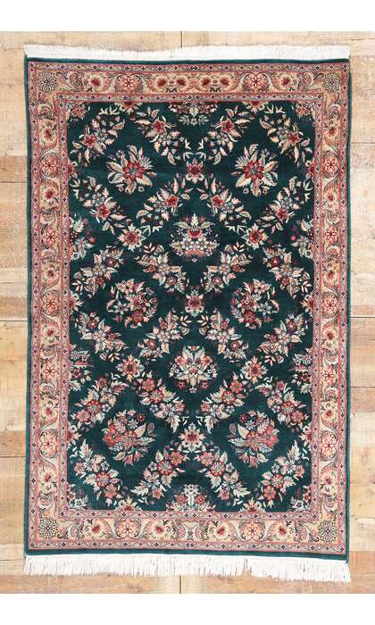 4 x 6 Vintage Pakistani Aubusson Garden Trellis Rug 79120