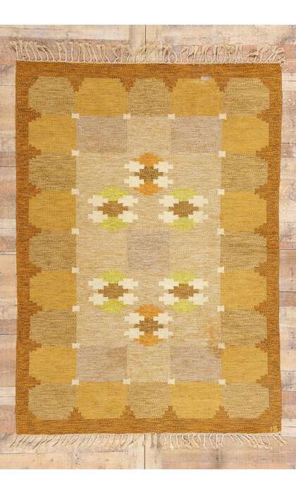 5 x 8 Ingegerd Silow Vintage Swedish Rollakan Rug 79052