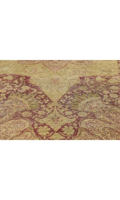 4 x 6 Distressed Antique Turkish Hereke Rug 73148