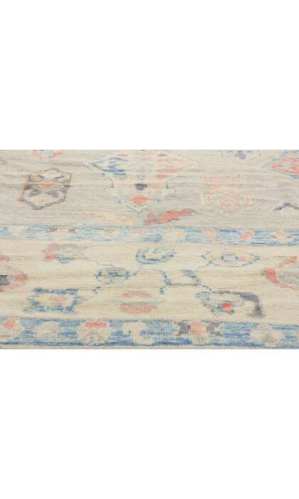12 x 15 Modern Light Blue Turkish Oushak Rug 53608