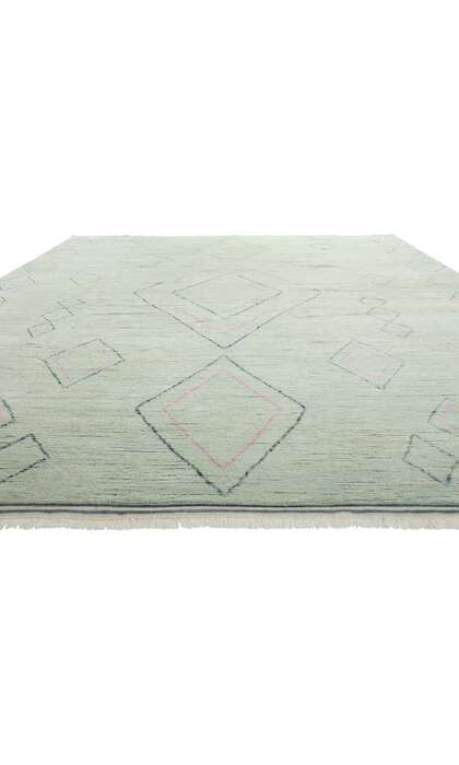 12 x 15 Light Green Modern Tribal Moroccan Rug 31297