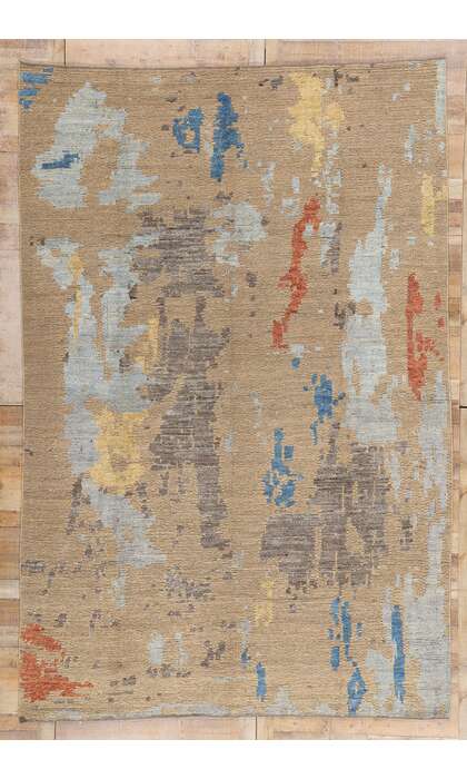 9 x 13 Modern Abstract Pakistani Soumak Rug 81128