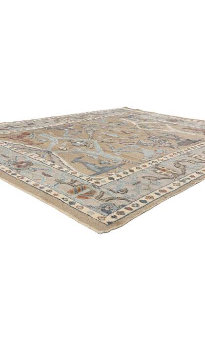 8 x 10 Modern Earth-Tone Oushak Soumak Rug 81148