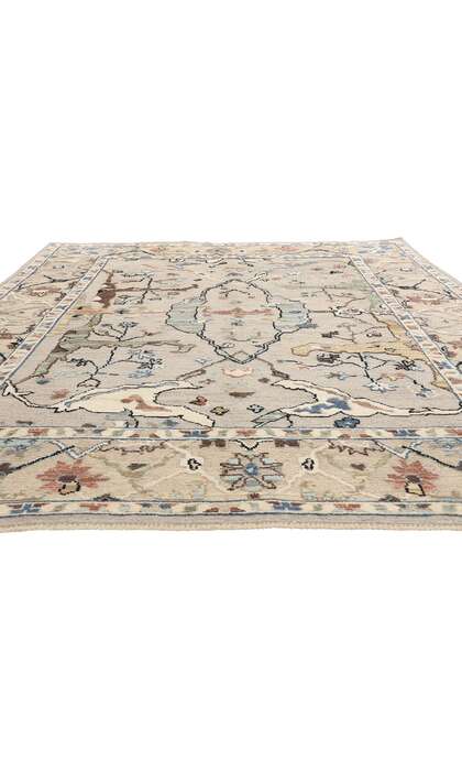 9 x 12 Modern Earth-Tone Oushak Soumak Rug 81153