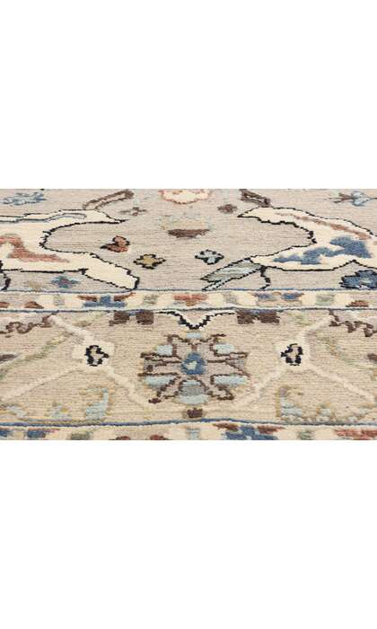 9 x 12 Modern Earth-Tone Oushak Soumak Rug 81153