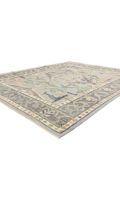 8 x 10 Modern Gray Oushak Soumak Rug 81150