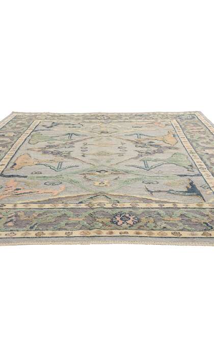 8 x 10 Modern Gray Oushak Soumak Rug 81150