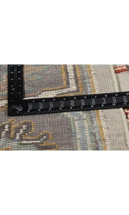 9 x 12 Modern Gray Oushak Soumak Rug 81143